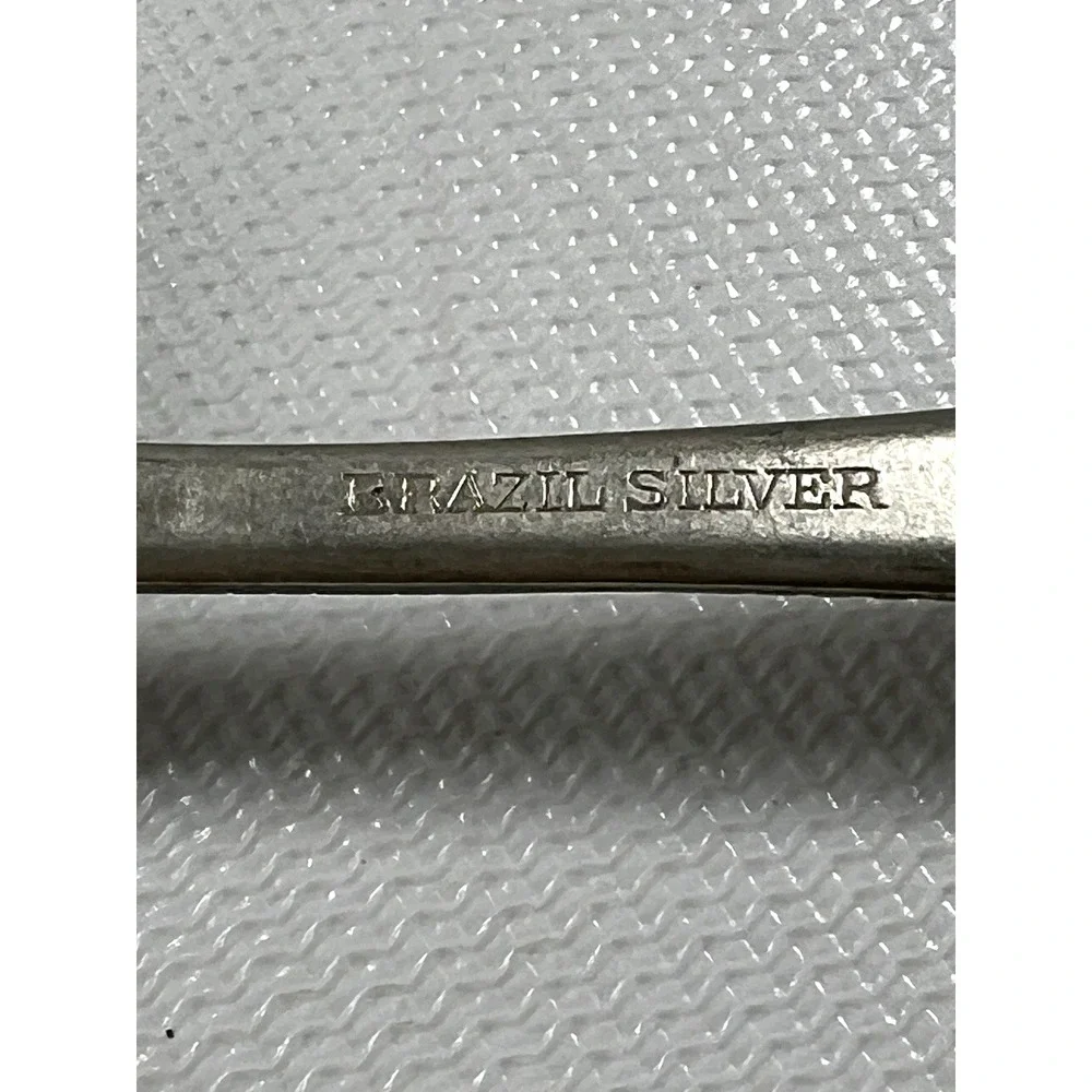 Vintage Brazil Silver 6‎ Forks - 6 Spoons & 1 Serving Spoon Monogram 